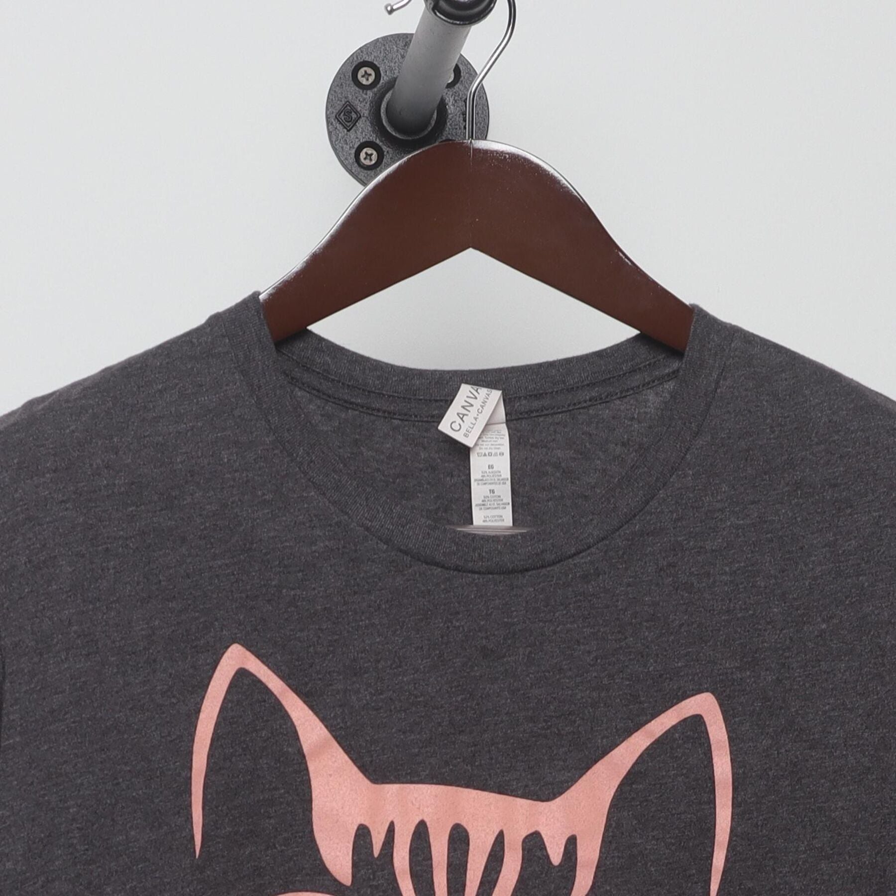 Good Vibes Cat with Sunglasses Graphic T-Shirt Charcoal Gray