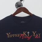 Close-up of the collar and tag on the Vintage Y2K Die Hard "Yippee Ki Yay Merry F**ker" T-Shirt - M