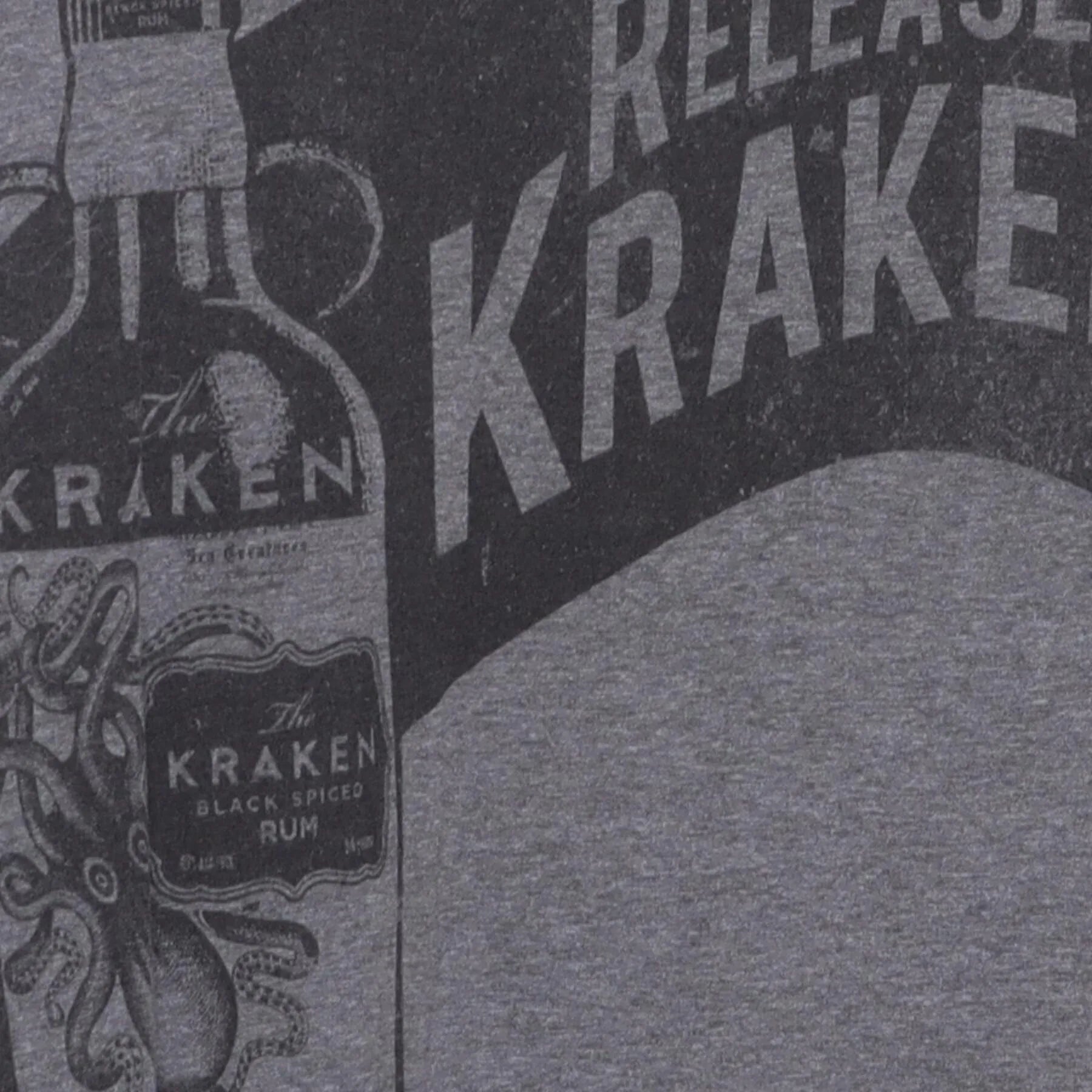 Close-up of the main graphic on the Vintage 2010s The Kraken Rum "Release The Kraken" T-Shirt - M