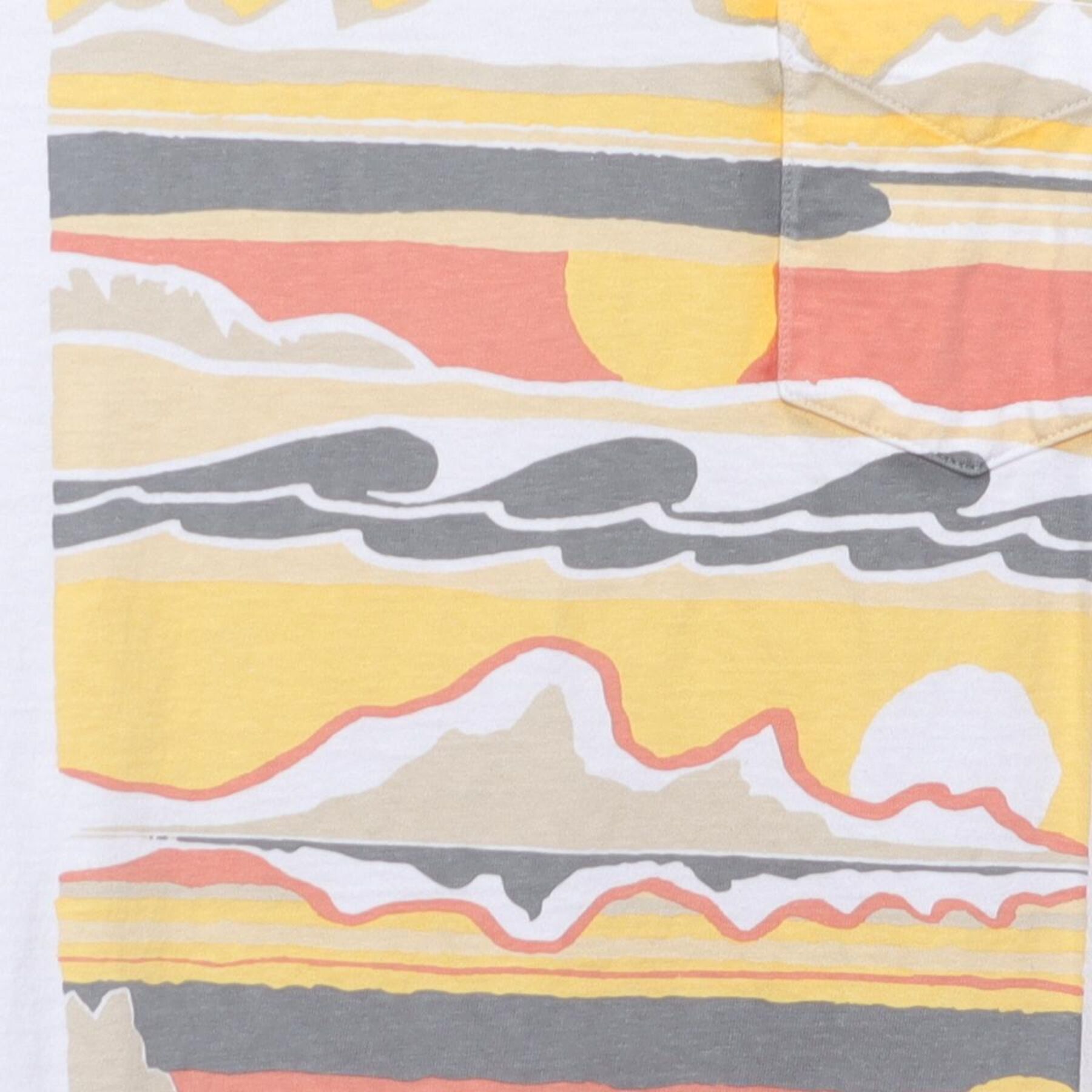 Close-up of the main graphic on the Vintage Y2K Levi's x Outerknown "Abstract Sunset Landscape" T-Shirt - S