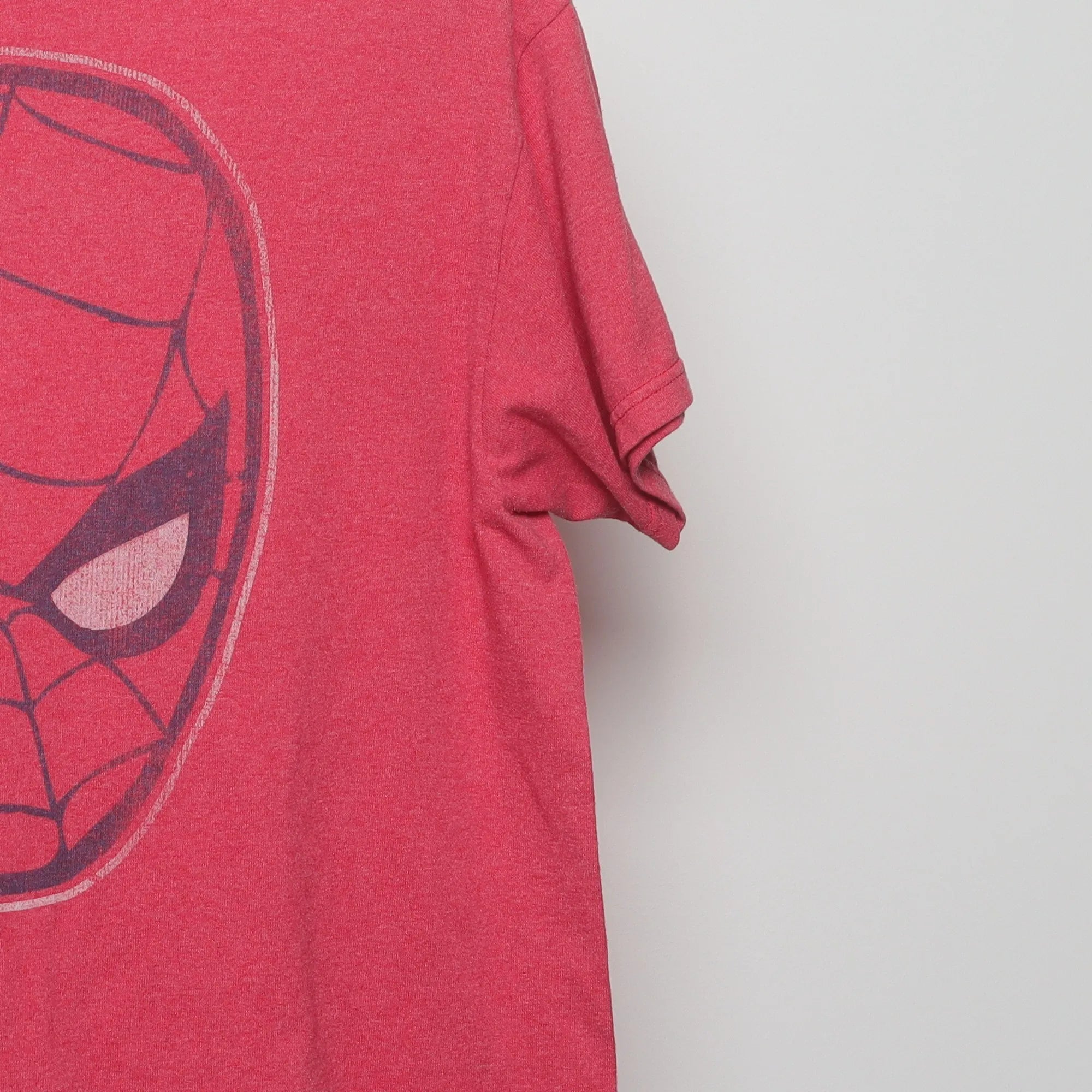 Close-up of the sleeve on the Marvel Spider-Man Retro Faded Graphic T-Shirt L