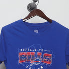 Close-up of the collar and tag on the Modern Buffalo Bills London Game T-Shirt M