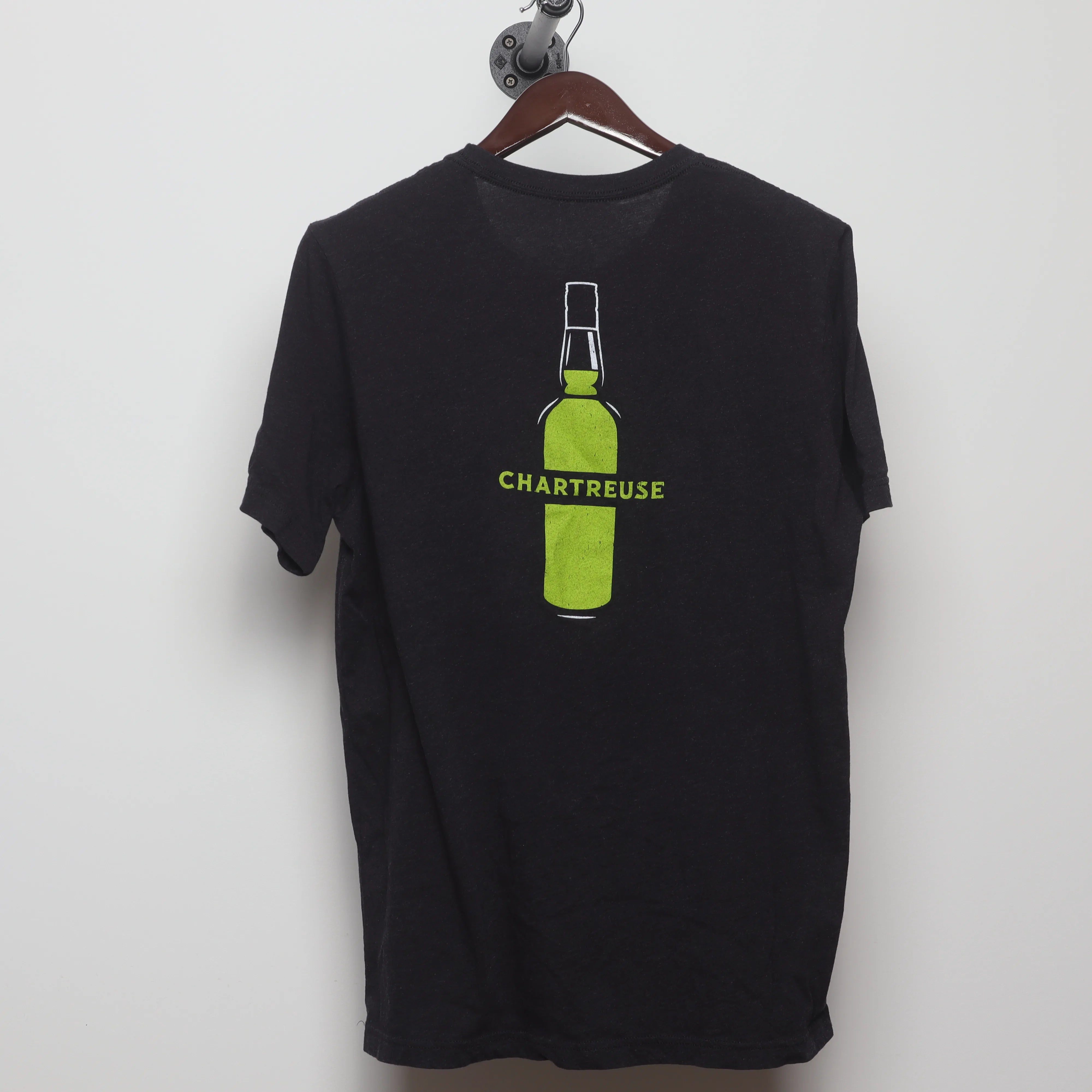 Back view of Modern Chartreuse Liqueur Graphic T-Shirt L