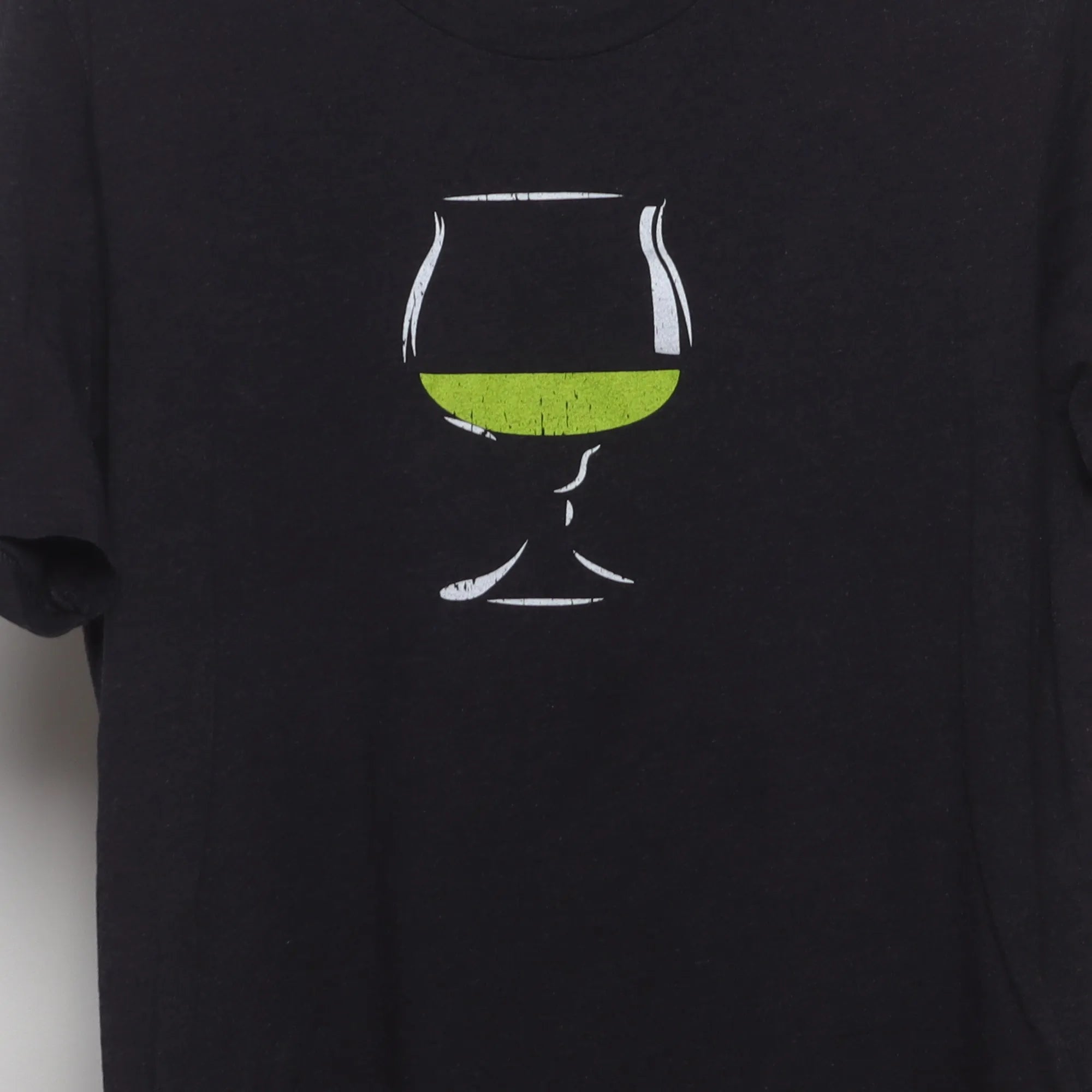 Close-up of the main graphic on the Modern Chartreuse Liqueur Graphic T-Shirt L