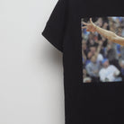 Close-up of the sleeve on the Modern Dirk Nowitzki Shoot First Mafia T-Shirt M