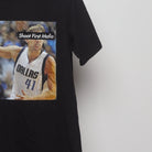 Close-up of the sleeve on the Modern Dirk Nowitzki Shoot First Mafia T-Shirt M