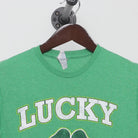 Close-up of the collar and tag on the Modern Gildan "Lucky Shirt" T-Shirt - S