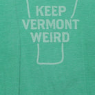 Close-up of the main graphic on the Modern "Keep Vermont Weird" T-Shirt - L