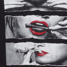 Close-up of the main graphic on the Modern Las Vegas "Rolling Lips" T-Shirt - L