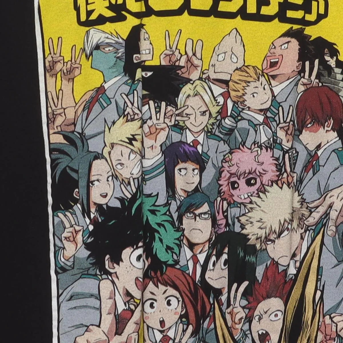 Close-up of the main graphic on the Modern My Hero Academia "Class 1-A Cast" T-Shirt - XL