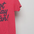Close-up of the sleeve on the Modern Not Today Satan Slogan Graphic T-Shirt S
