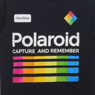 Close-up of the main graphic on the Modern Polaroid Retro Rainbow Logo T-Shirt M