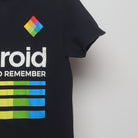 Close-up of the sleeve on the Modern Polaroid Retro Rainbow Logo T-Shirt M