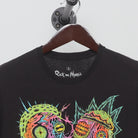 Close-up of the collar and tag on the Modern Rick and Morty "Psychedelic Zombie Heads" T-Shirt - XS