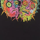 Close-up of the main graphic on the Modern Rick and Morty "Psychedelic Zombie Heads" T-Shirt - XS