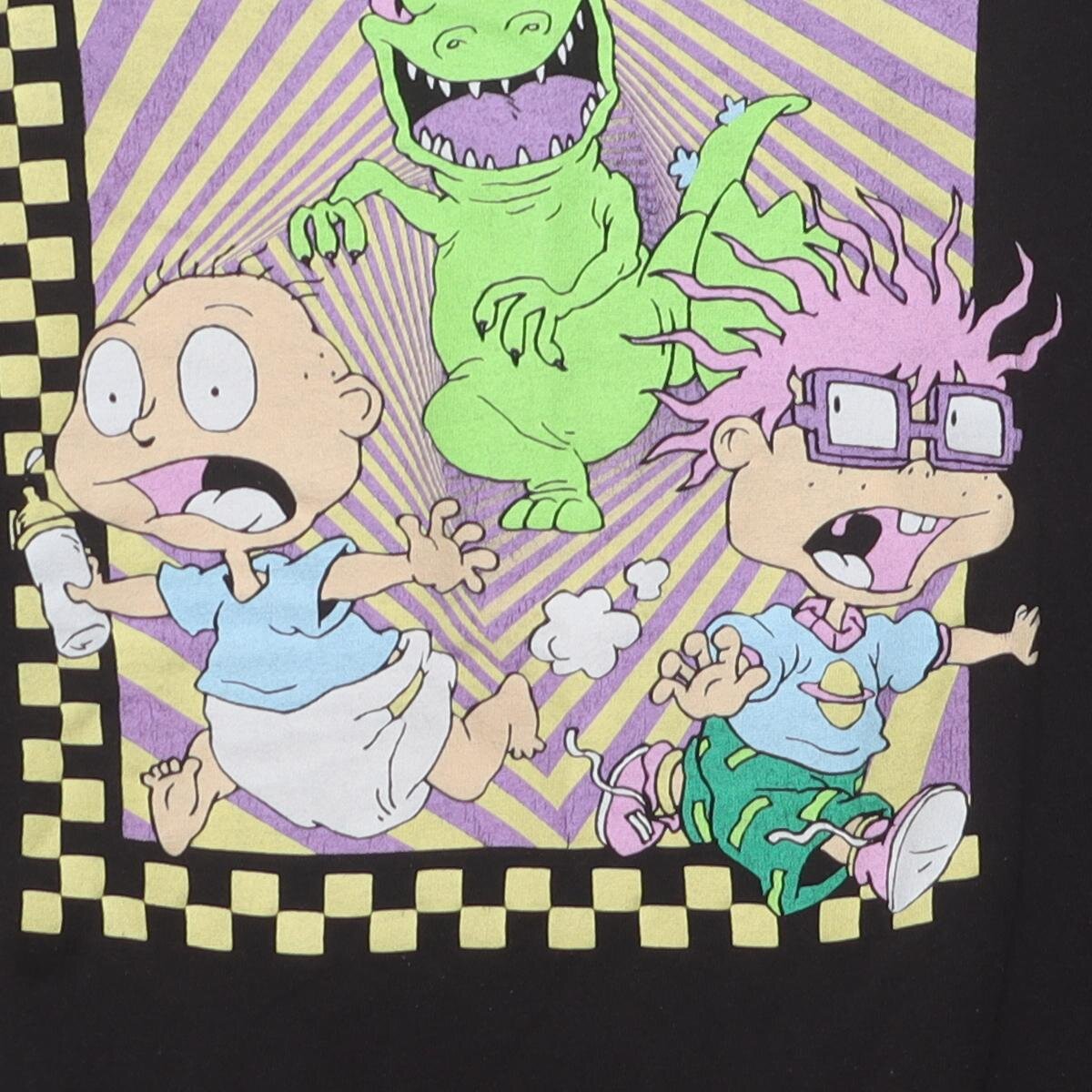Close-up of the main graphic on the Modern Rugrats "Tommy, Chuckie & Reptar" T-Shirt - XL