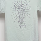Close-up of the main graphic on the Modern Sloth Saint Parody Graphic T-Shirt XS