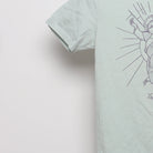 Close-up of the sleeve on the Modern Sloth Saint Parody Graphic T-Shirt XS