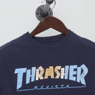Close-up of the collar and tag on the Modern Thrasher "Broken Board Logo" T-Shirt - S