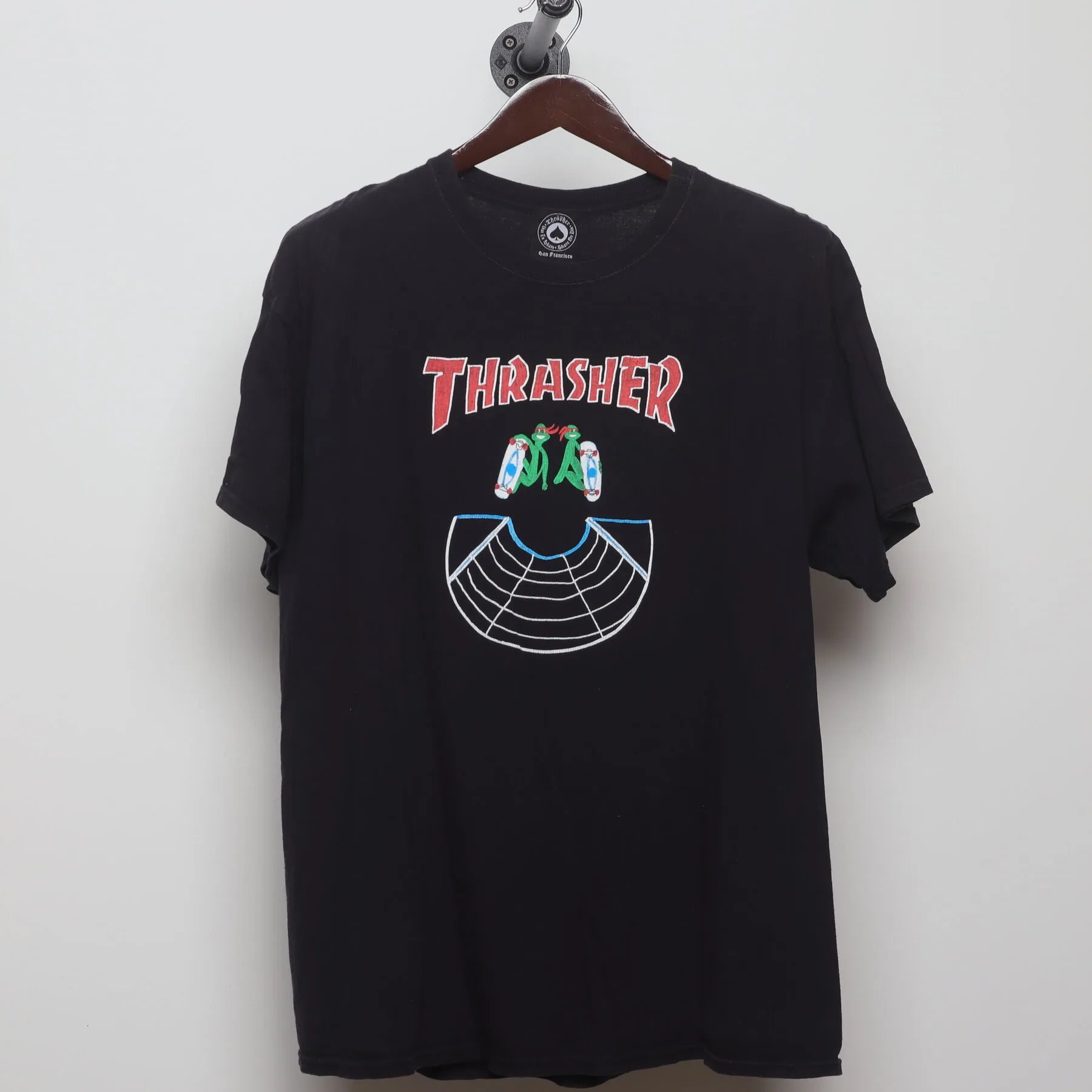 Front view of Modern Thrasher "Skate Frogs" T-Shirt - L