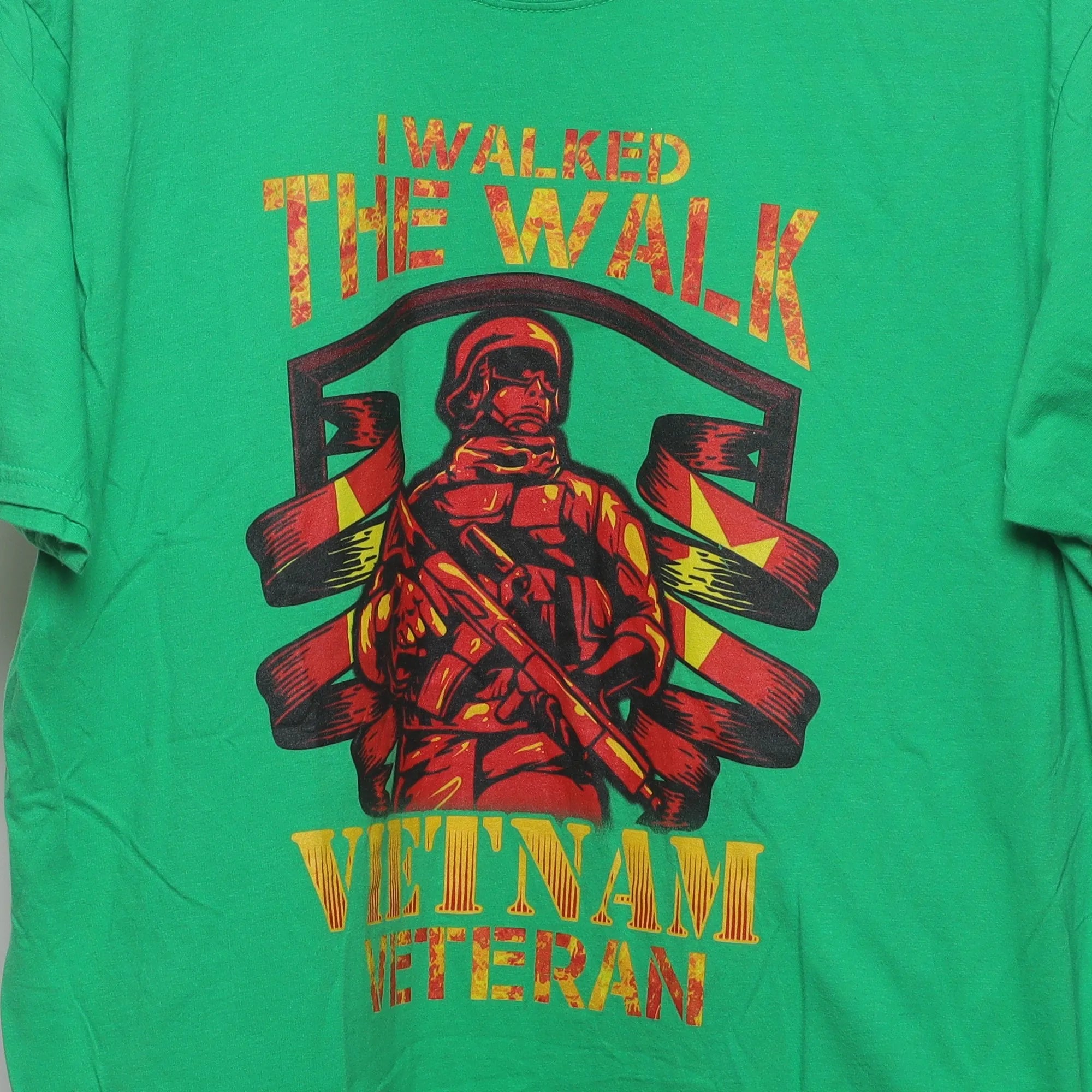 Close-up of the main graphic on the Modern Vietnam Veteran Military Tribute T-Shirt XL