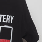 Close-up of the Right sleeve on the Vintage 2010s Humor Graphic "My Social Battery" T-Shirt - M