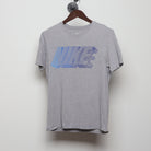 Front view of Vintage Y2K Nike "Gradient Block Logo" T-Shirt - S