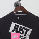 Close-up of the collar and tag on the Vintage Y2K Nike "Just Do It" T-Shirt - S