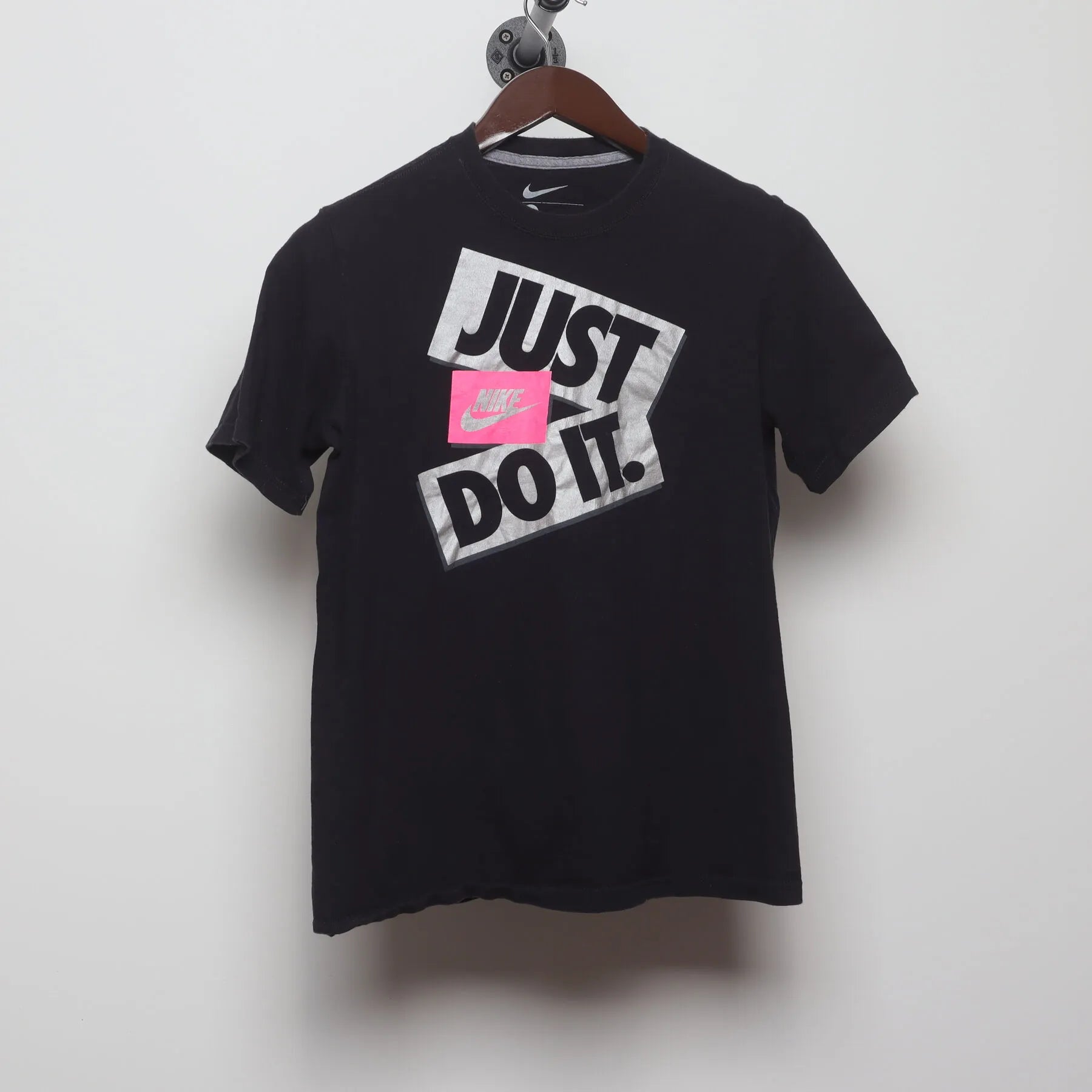 Front view of Vintage Y2K Nike "Just Do It" T-Shirt - S