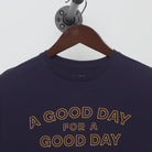 Close-up of the collar and tag on the Vintage 1980s Good Day "A Good Day For A Good Day" T-Shirt - S