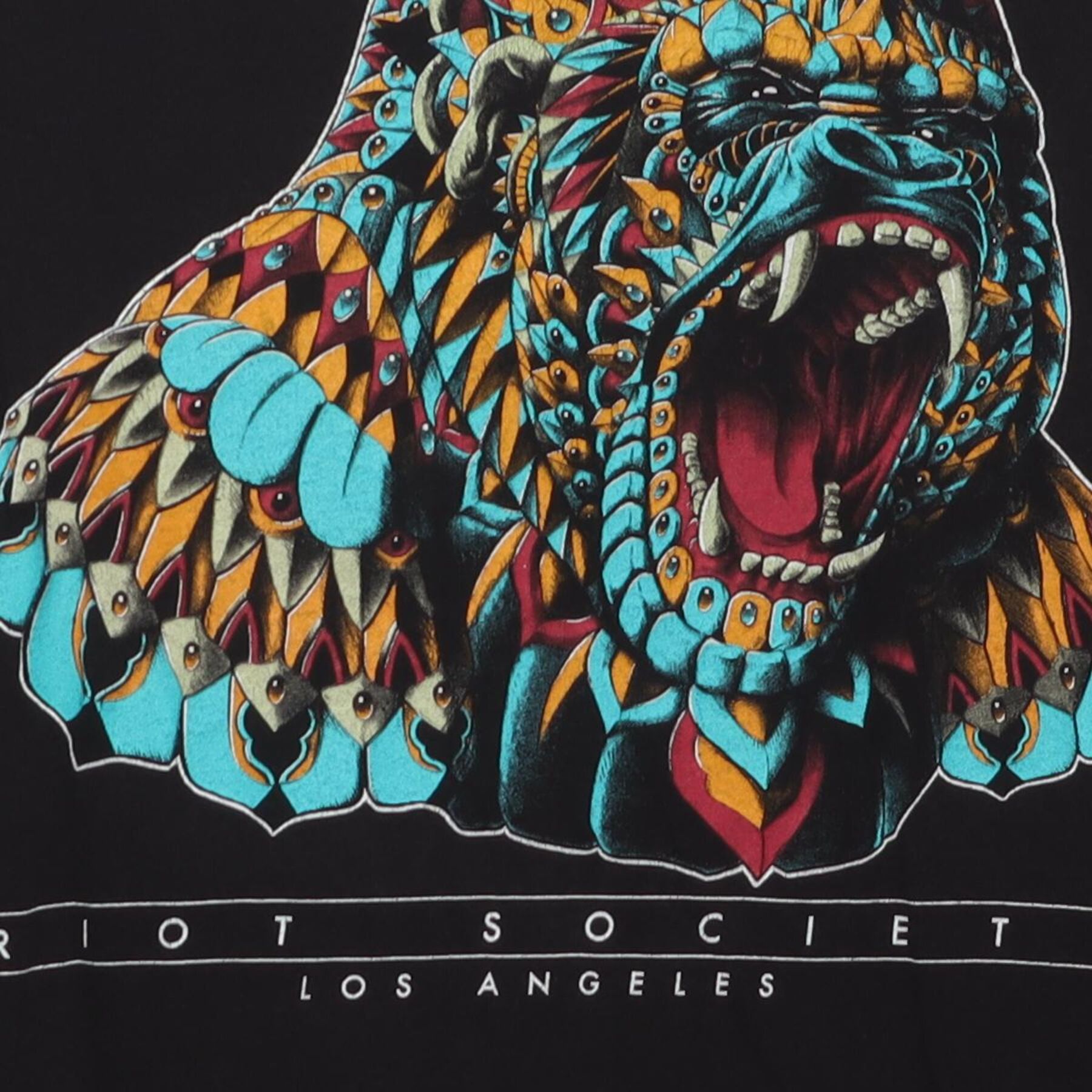 Close-up of the main graphic on the Vintage 2010s Riot Society "Roaring Gorilla" T-Shirt - L