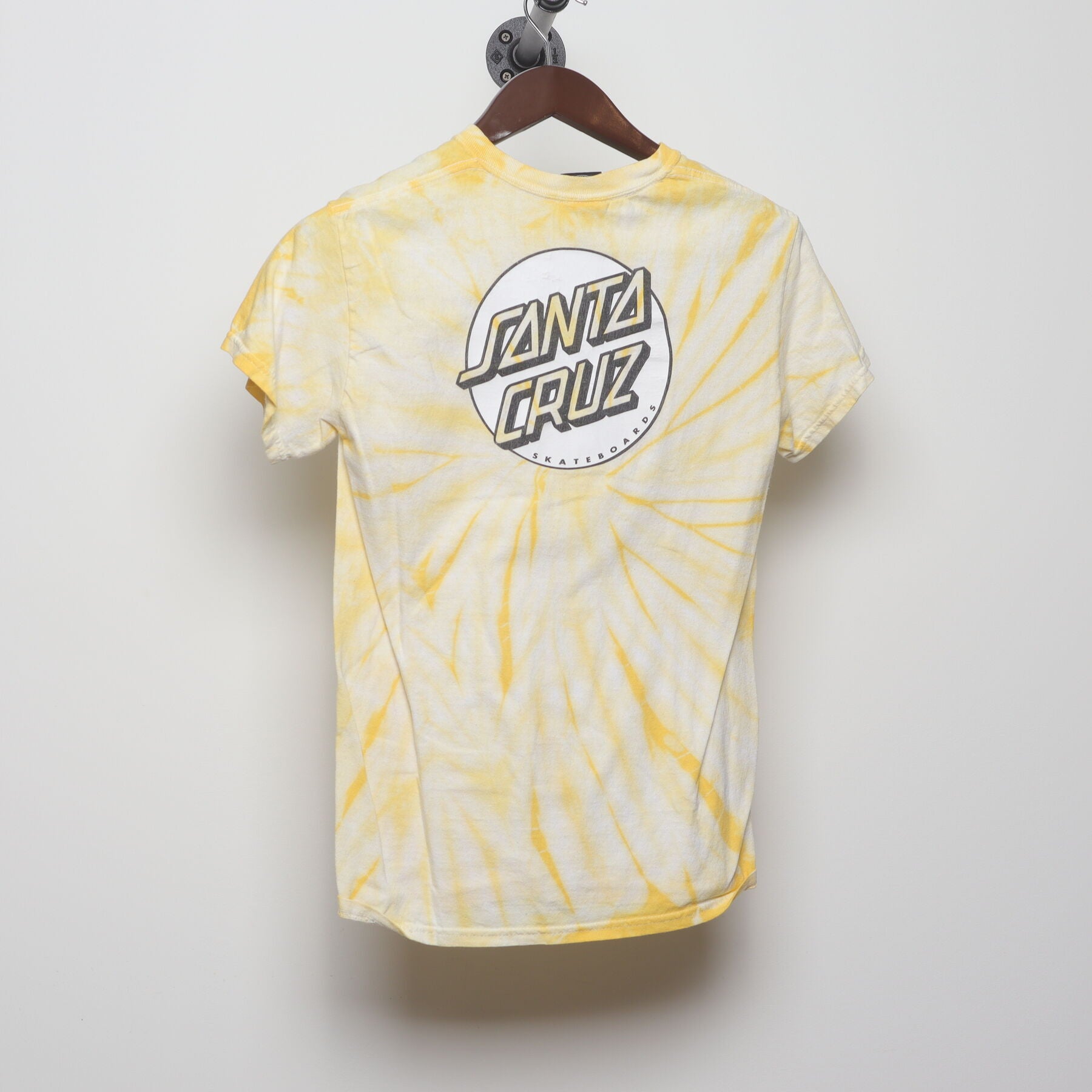 Back view of Vintage Y2K Santa Cruz Skateboards "Classic Dot Logo" Tie-Dye T-Shirt - S