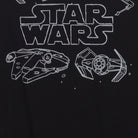 Close-up of the main graphic on the Vintage Y2K Star Wars "Starships Line Art" T-Shirt - L