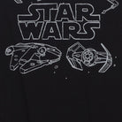 Close-up of the main graphic on the Vintage Y2K Star Wars "Starships Line Art" T-Shirt - L