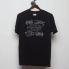 Front view of Vintage Y2K Star Wars "Starships Line Art" T-Shirt - L