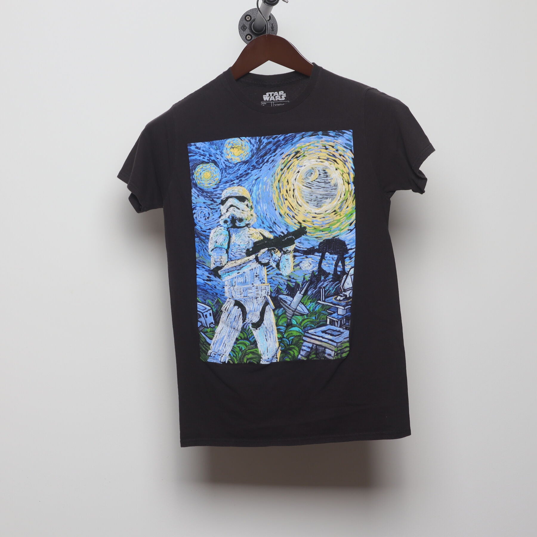Front view of Vintage 2010s Star Wars "Stormtrooper Starry Night" T-Shirt - XS