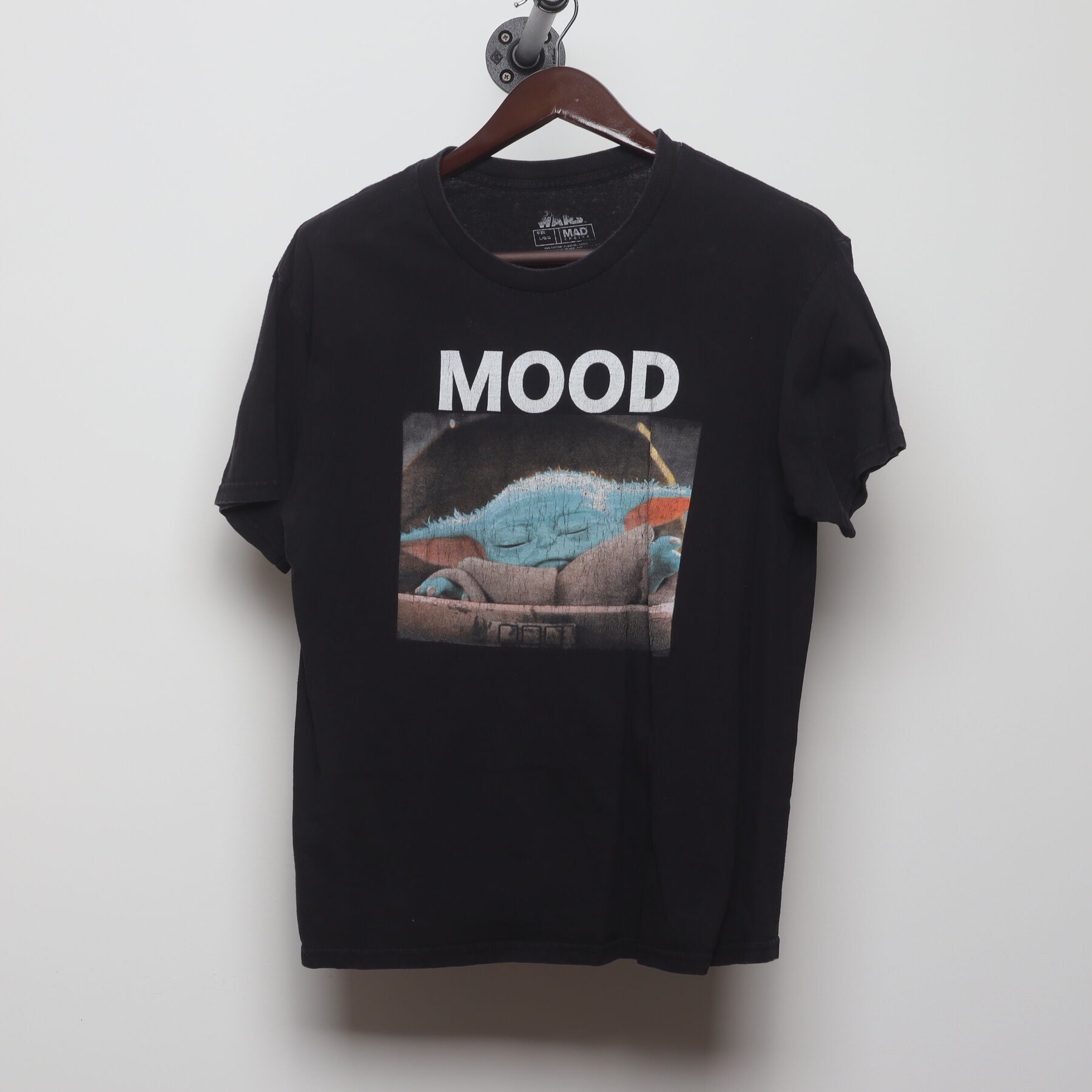 Front view of Vintage 2020s Star Wars "Grogu Mood" T-Shirt - M