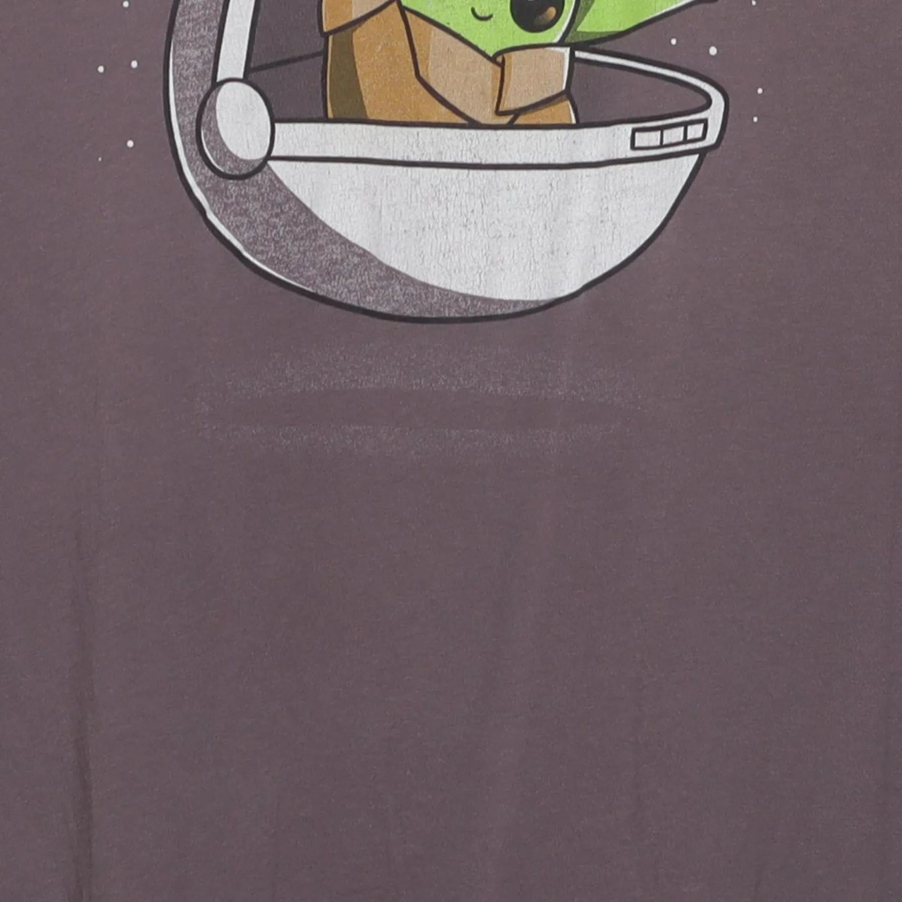 Close-up of the main graphic on the Vintage 2010s Star Wars "Baby Yoda" T-Shirt - S