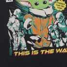 Close-up of the main graphic on the Vintage Y2K Star Wars "The Mandalorian Comic Book" T-Shirt - S