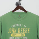 Close-up of the collar and tag on the Vintage 00s John Deere Farm Supply Graphic T-Shirt L