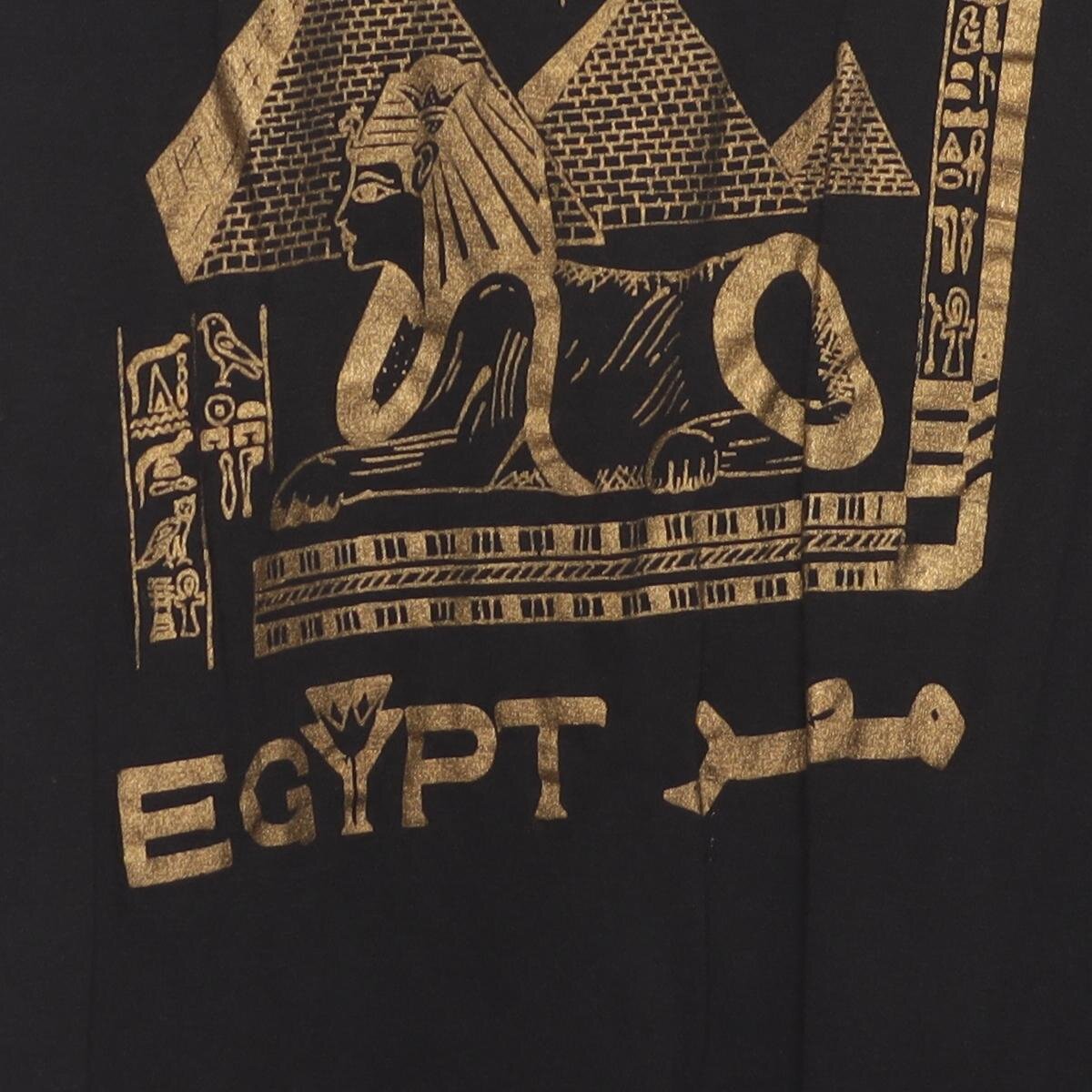 Close-up of the main graphic on the Vintage 1980s Egypt Tourist "Sphinx & Pyramids" T-Shirt - S