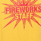 Close-up of the main graphic on the Vintage 1980s "Fireworks Staff" T-Shirt - M