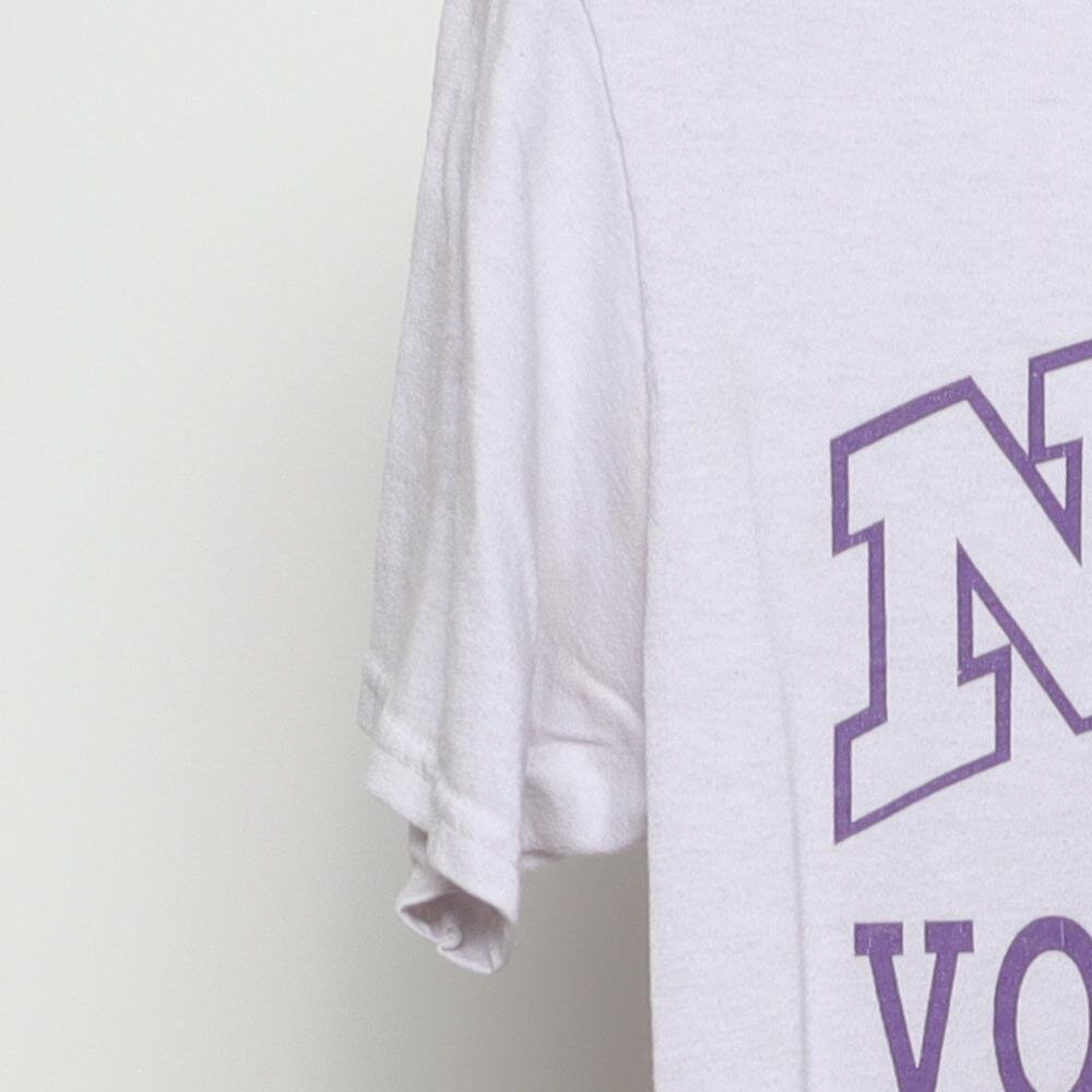 Close-up of the sleeve on the Vintage 1980s NASA "Volleyball Team" T-Shirt - S