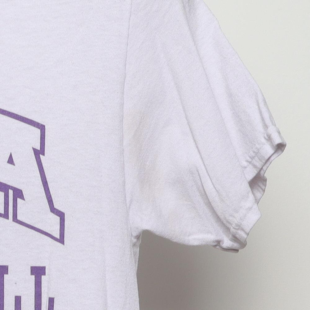 Close-up of the sleeve on the Vintage 1980s NASA "Volleyball Team" T-Shirt - S