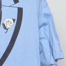 Close-up of the single stitch sleeve on the Vintage 1980s Roach "Tuxedo" T-Shirt - M