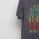 Close-up of the sleeve on the Vintage 1982 40th Birthday Graphic T-Shirt L