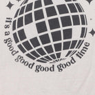 Close-up of the main graphic on the Vintage Y2K Disco Ball Graphic "It's A Good Good Good Good Time" T-Shirt - S