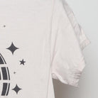 Close-up of the Right sleeve on the Vintage Y2K Disco Ball Graphic "It's A Good Good Good Good Time" T-Shirt - S
