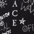 Close-up of the main graphic on the Vintage 1990s Graffiti Art "Chaos & Peace" All Over Print T-Shirt - XXL