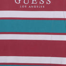 Close-up of the main graphic on the Vintage 1990s Guess "Striped Logo" T-Shirt - XL